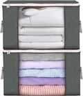 Large Storage Bags, 2 Pack Clothes Storage Bins Foldable Closet Organizers Storage Containers with Durable Handles Thick Fabric for Blanket Comforter Clothing Bedding 90 L