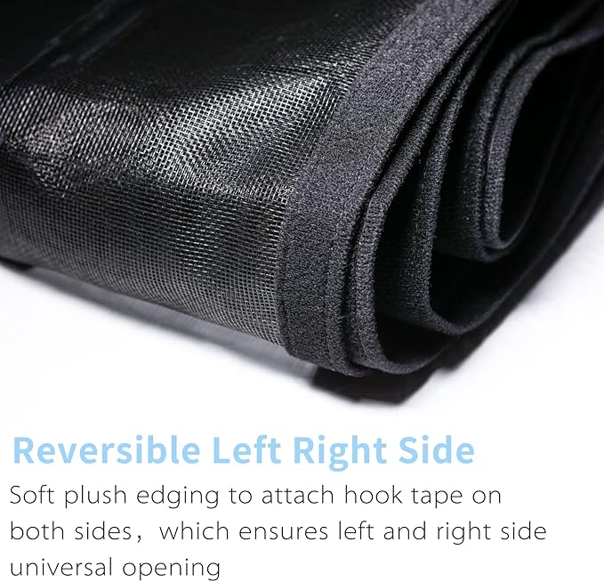 Reversible Left or Right Side Opening Magnetic Screen Door, Narrow Durable Fiberglass Mesh Curtain Hands Free for Patio, Bedroom, Fits Door Size 36" x 82", Black
