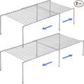 Tomorotec Stainless Steel Expandable Kitchen Storage Organizer Spice Rack Cabinet Organization Heavy-Duty Rustproof Shelf, Adjustable Durable Rack Space Saving Countertop Drawer Cabinet Pantry (2)