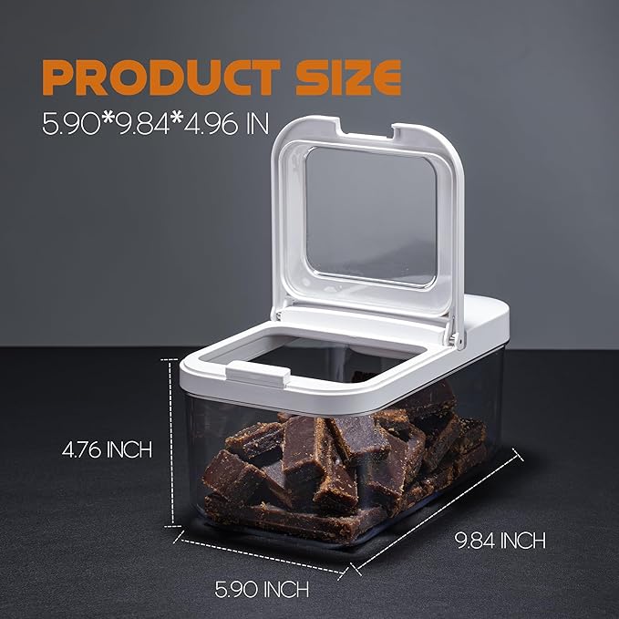 LivLab Brown Sugar Container- 2.8Qt/3.2L Airtight Brown Sugar Keeper Storage Container Flour Container Coffee Canister with Spoon Food Cereal Bins Household for Kitchen Pantry (W-3.2A)