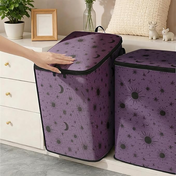 2pcs closet organizers and storage under bed,clothing blanket sweater sheet bedding comforter duvet quilt pillow toy storage bags with lids,dorm room essentials for containers 95L