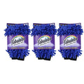 Fabuloso Microfiber Cleaning Mitt Glove, Lint-Free Scratch-Free Dusting and Washing for Furniture, Blinds, Baseboards, Shelves and Car Interior, One Size Fits All, Blue, 3-Pack