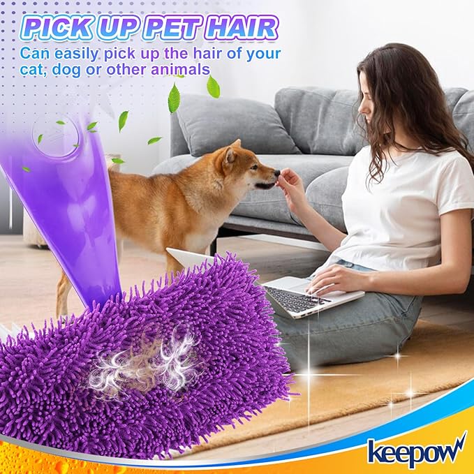 KEEPOW Wet Jet Refill for Swiffer WetJet Mop - Reusable Pads for Swiffer Wet Jet Wood Floor Cleaning, Microfiber Washable Wetjet Mopping Pads (8 Pack)