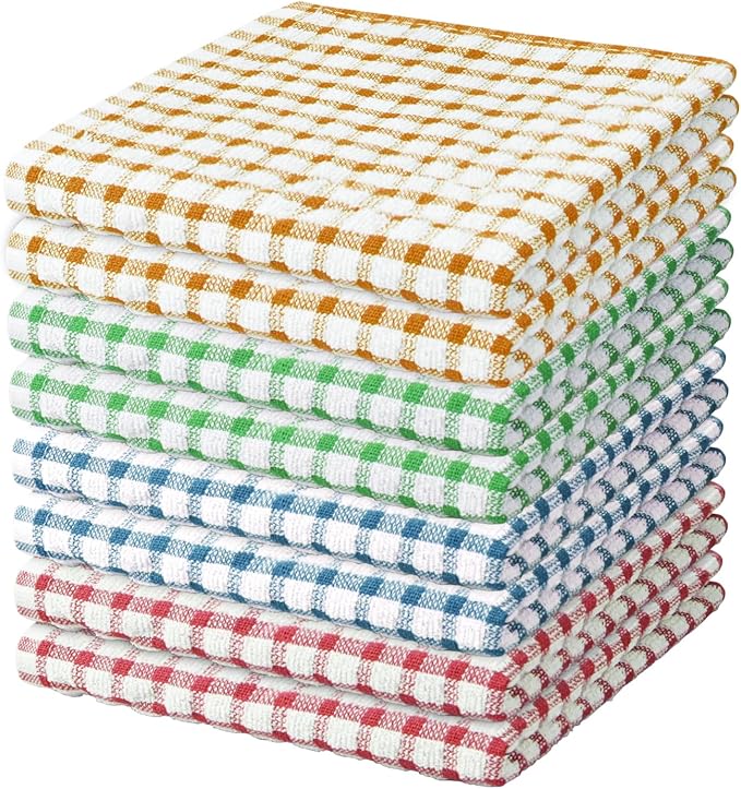 Nialnant 8 Pack Dish Cloths for Washing Dishes, 100% Cotton Reusable Cleaning Rag, Quick Drying Dish Towels for Kitchen-11 x 11 Inches
