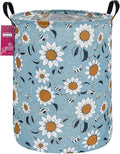 Laundry Hamper Large Canvas Fabric Lightweight Storage Basket/Toy Organizer/Dirty Clothes Collapsible Waterproof for College Dorms, Boys and Girls Bedroom,Bathroom (Sunflower)
