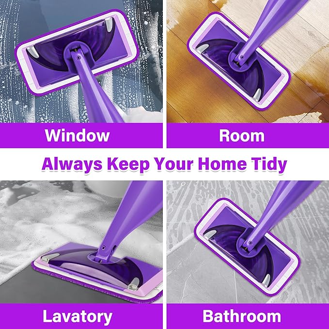 6 Pack Reusable Mop Pads for Swiffer WetJet Spray Mop, Wet Pads Refill Machine Washable Wet Dry Dual Use for Hardwood, Vinyl, Marble, Stone and Glass