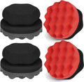 4 Pack Large Tire Shine Applicator Pad, Tire Hex Grip Applicator, Tire Shine Car Detailing Foam Sponge Tool, Reusable Car Cleaning Supplies After Car Wash Tire Cleaner for Applying Tire Shine