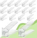 MOOKNAT Clear Shoe Slot Organizer, 16 Pack Adjustable Shoe Slots Organizer for Closet Clear Shoe Stackers Shoe Rack Holder Shoe Space Savers for a Pair of Shoes
