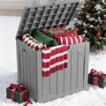 Outdoor Storage Box, 31 Gallon Lockable Waterproof Deck Storage Box, Yard Storage Bin, Suitable for Gardens, Gray