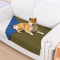 Smiry Reversible Waterproof Couch Covers for Sofa, Washable Dogs Pet Couch Covers for 3 Cushion Sofa Pet Friendly, Water Resistant Furniture Protector Slipcover, Geometric (30"x53", Green/Navy)