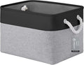 Large Storage Baskets- 15x11x10 inch Storage Bins for Shelves and Closet Organizing, Foldable Fabric Bin for Home Organization Clothes and Laundry (1-Pack, Black&Gray)