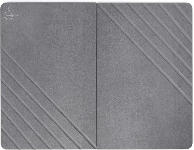 Water Stone Quick-Drying Bath Mat, Large (30.7” x 23.6”), Gray - Eco-Friendly, Non-Slip, Super Absorbent Bathroom Shower Mat for Superior Comfort & Safety
