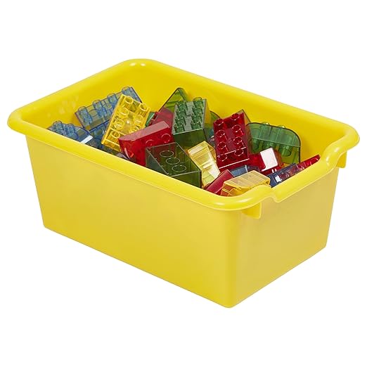 ECR4Kids Scoop Front Storage Bins, Multipurpose Organization, Yellow, 10-Piece