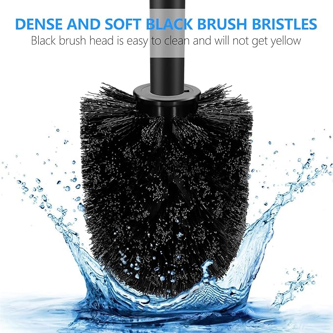 SetSail Toilet Brush, Compact Size Toilet Bowl Brush and Holder Toilet Brushes for Bathroom with Stainless Steel Handle Toilet Cleaner Brush with Durable Scrubbing Bristles, 4 Packs