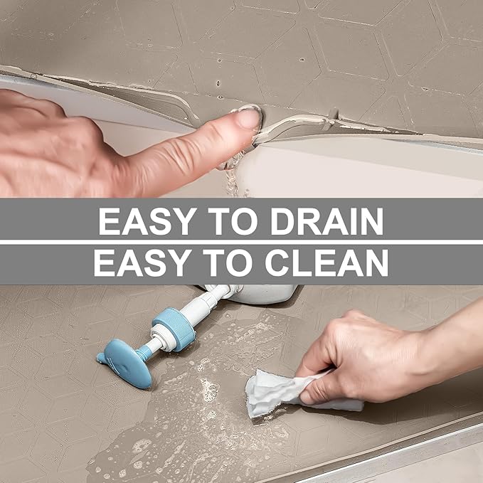 Under Sink Mat, 34" x 22" Waterproof Silicone Under Sink Tray for Kitchen & Laundry Cabinets, Kitchen Cabinet Shelf Protector, Up to 3.3 Gallons Liquid, Fits 36 inch Standard Cabinet(Grey)