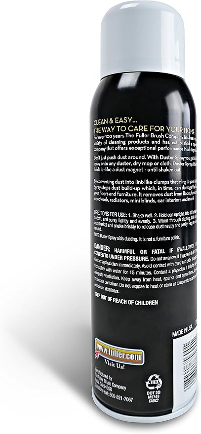 Fuller Brush Duster Spray – 15.5 oz Multi Surface Dust Removing Sprayer - Safe Household Cleaning For Floors, Furniture, Blinds & Car Interiors (Pack of 1)