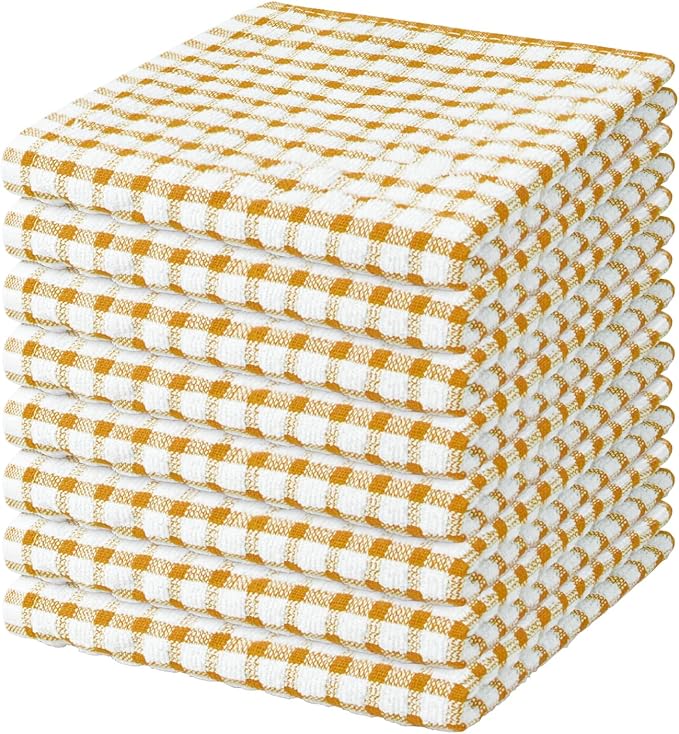 Nialnant 8 Pcs Kitchen Dish Rags,100% Cotton Kitchen Towels Soft Absorbent Quick Drying Dish Cloths for Washing Dishes,Cleaning rags-11 x 11In Orange