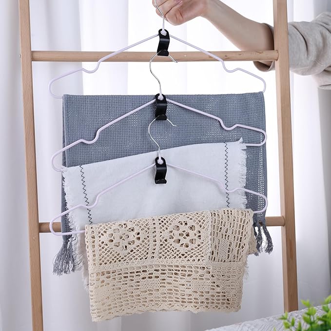 MCPINKY Hanger Extender Hooks, 50PCS Clothes Hanger Connector Hooks Closet Space Savers for Hanging Clothes, Black