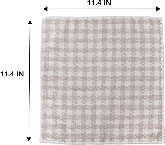 Martha Stewart Microfiber Cleaning Cloths, Ultra-Absorbent, Lint-Free Cleaning Towels for Home & Kitchen, Grey Gingham, 11 Inches, 24 Count