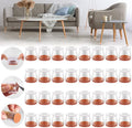 32PCS Upgraded Silicone Chair Leg Floor Protectors for Hardwood Floors, Furniture Sliders for Chair Legs, Felt Bottom Furniture Pads, Anti-Slip Round&Square Cap Covers to Scratch and Reduce Noise