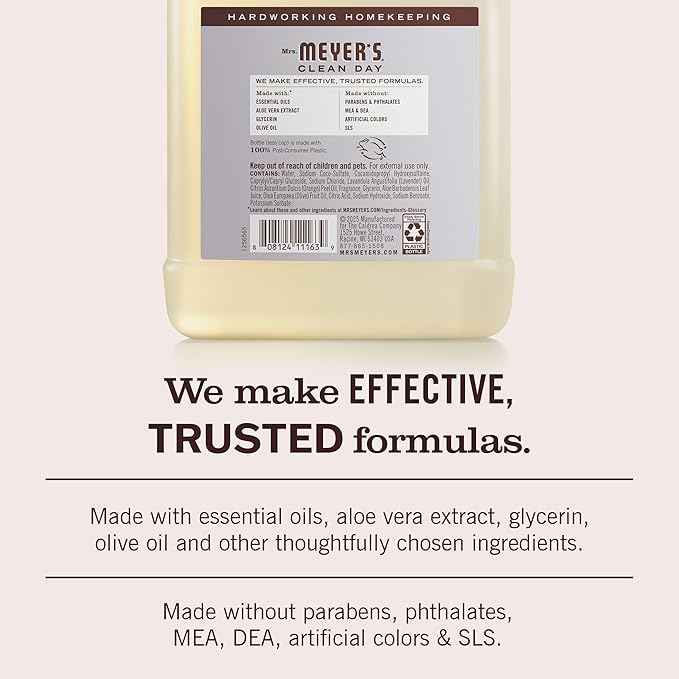 MRS. MEYER'S CLEAN DAY Hand Soap Refill, Lavender Scent, 33 Fl Oz Bottle