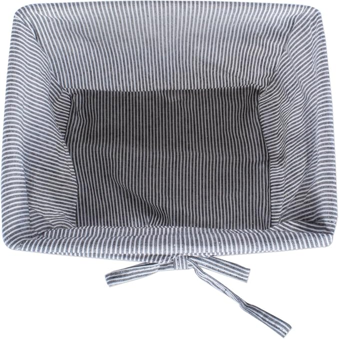 DII Farmhouse Chicken Wire Storage Baskets with Liner, Small, Rustic Black & White Ticking Stripe, 9x7x6", 3 Piece
