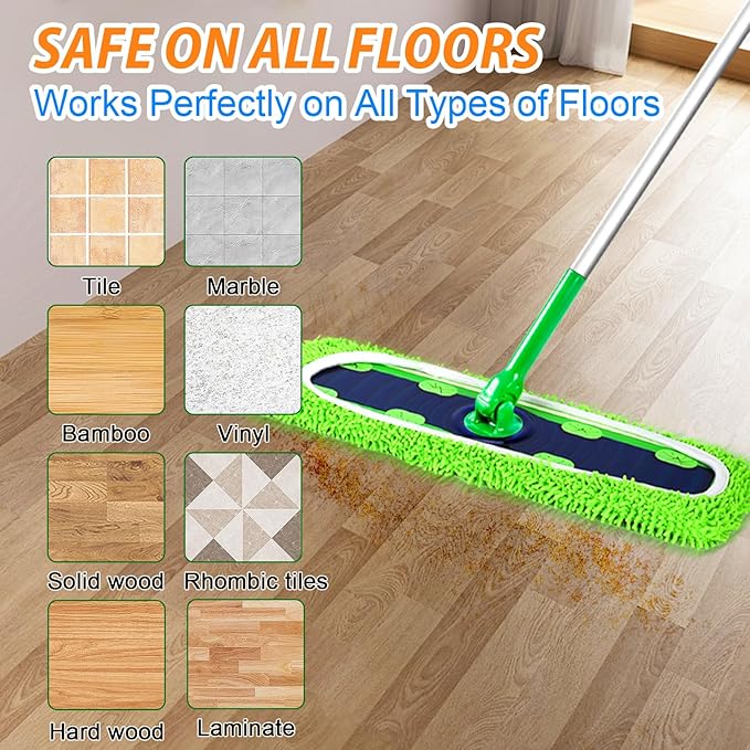 Reusable Microfiber Pads for Swiffer XL Mop - 2 Pack XL Dry Sweeping Cloths & Wet Pads Refills - X-Large Heavy Duty Mopping Cloths for Floor Mopping and Sweeping (Mop is Not Included)