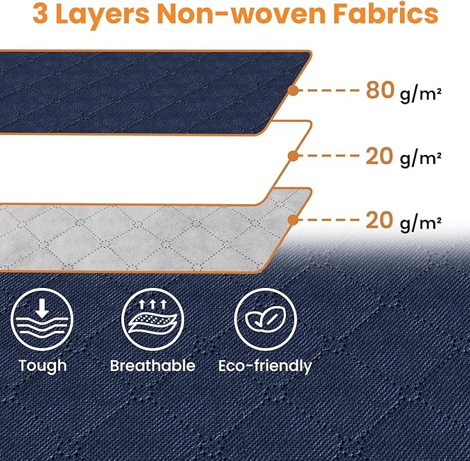 Fab totes 24 Gallons Clothes Storage, Foldable Thick Fabric Blanket Storage Bags, Containers for Organizing Bedroom, Closet, Clothing, Comforter, Organization with Handle (3 Pack,Blue)
