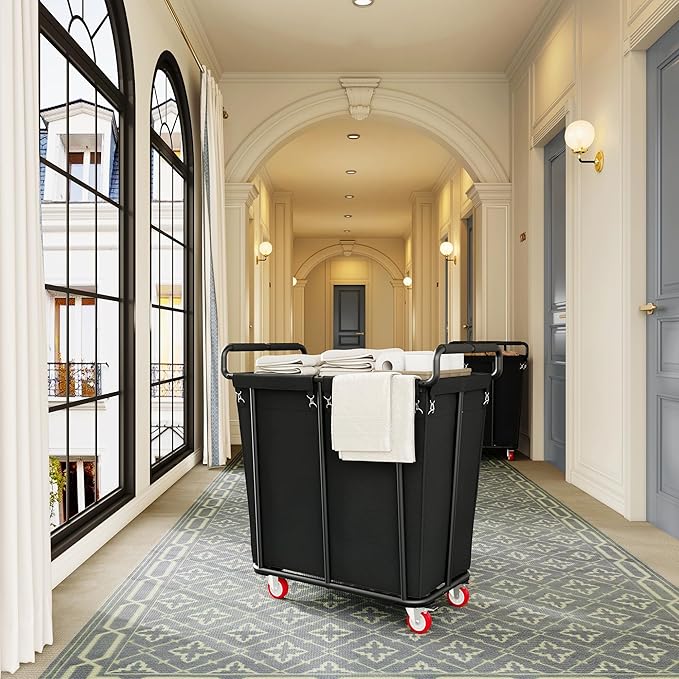 Large Laundry Hamper with Wheels, 360L Rolling Big Laundry Basket for Clothes Storage, Heavy Duty Extra Large Rolling Laundry Cart with Handle, Steel Frame, Waterproof Liner,95.1 Gallons.