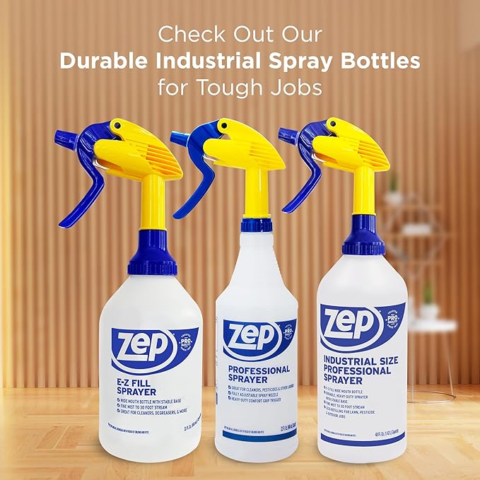 Zep Professional Sprayer Bottle - 32 oz (Case of 9) - HDPRO9 - Versatile Adjustable Nozzle Spray Bottles With A Fine Mist or Powerful Spray; Refillable Spray Bottle For Diluted Concentrate, Chemical