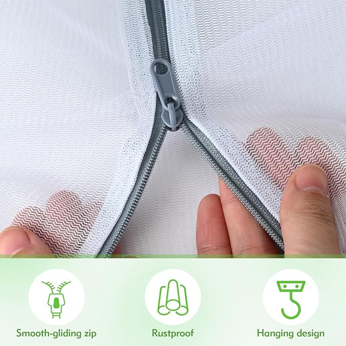Mesh Laundry Bags for Delicates - 6 Pack Wash Bags for Bras, Lingerie, Socks & Baby Clothes - Fine Mesh Washing Machine Bags with Zipper, Reusable Garment Bags for Travel & College Dorm Essentials