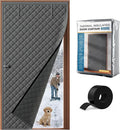Thermal Insulated Door Curtain Fits Door Size 48 x 80 Inch, Oxford Cloth Thicken Cotton Filled, Curtain Size 51" x 82", Single Piece Door Insulation Blanket Cover for Cold in Winter, Grey