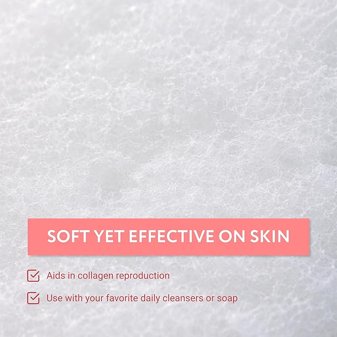 IMPRESA Facial Sponge - Daily Deep Cleansing Face Scrubber - Gentle Exfoliating Pads for Dead Skin Removal - Reusable Face Scrub Pads for Normal to Oily Skin - Pack of 10, White, Regular Puff Style