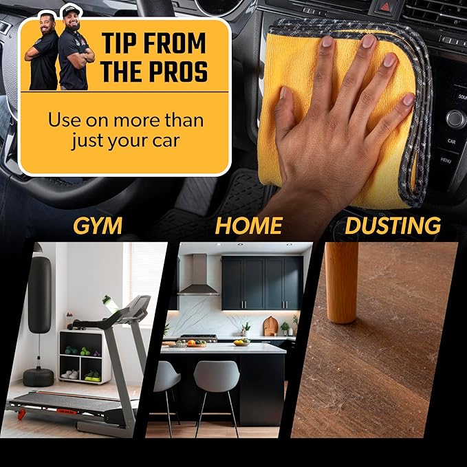Chemical Guys Professional Grade Premium Microfiber Towels for Cars, Gold, 16" x 16", Ultra-Soft and Scratch-Free Car Detailing Cloths for Trucks, Motorcycles, and More - 12 Pack