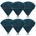 Pimoys 6 Pieces Powder Puff Face Soft Triangle Makeup Puff for Loose Powder Body Powder, Cosmetic Foundation Sponge Velour Setting Powder Puff(Peacock Blue)