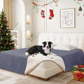 Waterproof Dog Bed Cover Pet Blanket, Soft Couch Cover for Dogs Washable, Non-Slip Dog Blanket Protect Furniture Couch Sofa Car for Puppy Large Dogs Cat (82x102 Inch, Grey Blue)