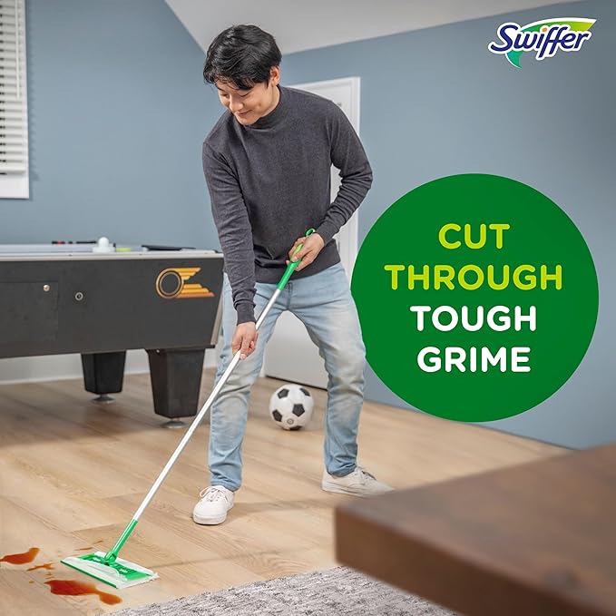 Swiffer Sweep + Mop, Wet Pads Refill, Floor Cleaner for Dirt, Dust, Hair, Cleaning Cloths for Mopping Home, Bathroom, Kitchen, All Purpose Multi-Surface Floor Wipes, Fresh and Gain, 36ct