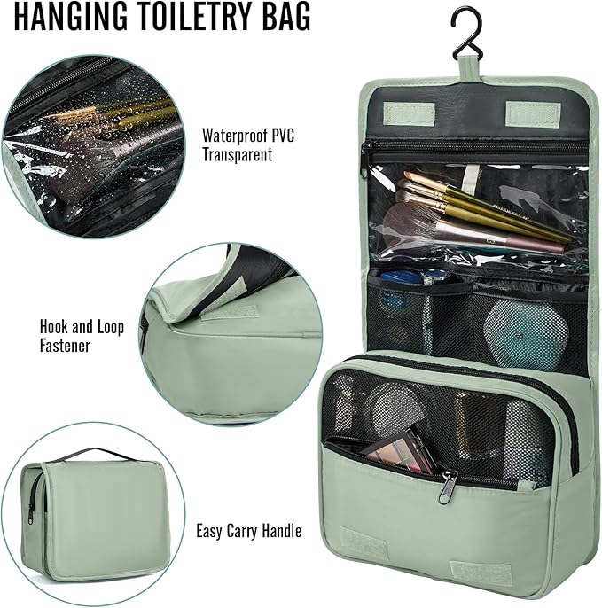 Veken 8 Set Packing Cubes for Travel Essentials, Suitcase Organizer Bags in 4 Sizes, Carry-On Luggage Accessories with Large Laundry & Hanging Toiletry Bag, Must-Have for Airplane, Road Trip & Camping