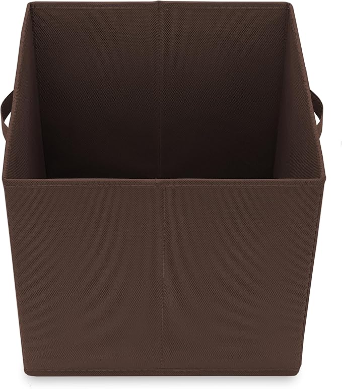 Casafield Set of 6 Collapsible Fabric Cube Storage Bins, Brown - 13" Foldable Cloth Baskets for Shelves, Cubby Organizers & More