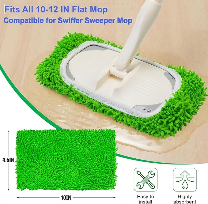 Mop Pads for Swiffer Sweeper Reusable Mop Dry Wet Mop Pad Refills Microfiber Replacement Sweeping Cloths Floor Cleaning Mopping Pad (5PCS)