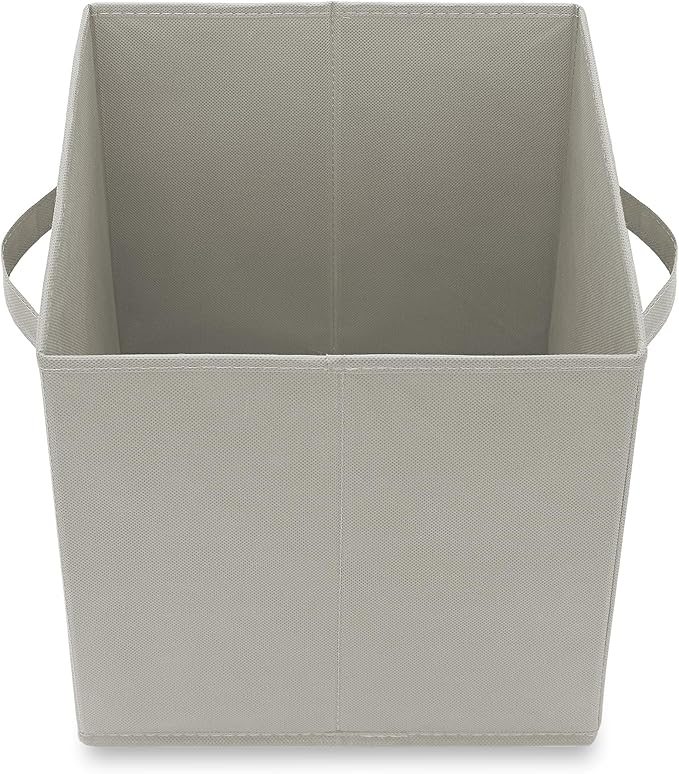 Casafield Set of 6 Collapsible Fabric Cube Storage Bins, Light Gray - 11" Foldable Cloth Baskets for Shelves, Cubby Organizers & More