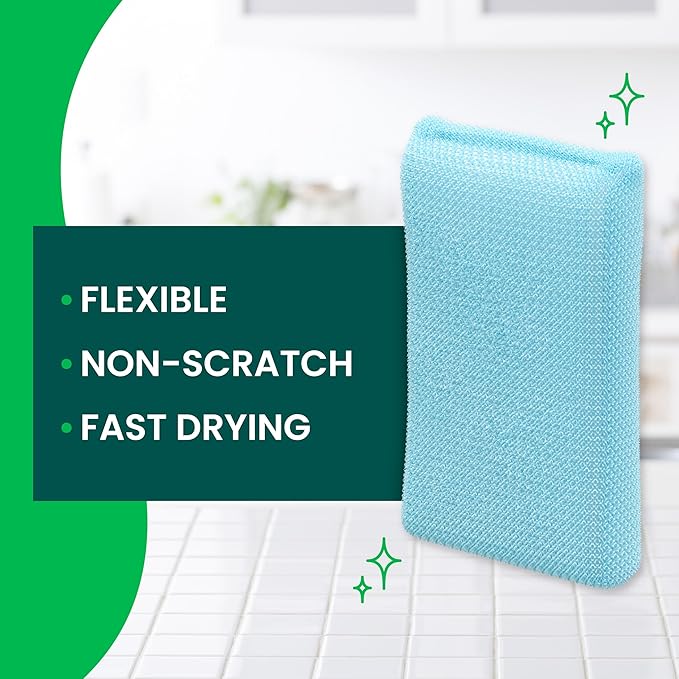 Scotch-Brite Dobie Non-Scratch All-Purpose Scrub Pads, 6 Total Pads (2 Packs of 3), Reusable Scouring Sponges for Kitchen & Bathroom, Safe on Non-Stick Cookware, Assorted Colors