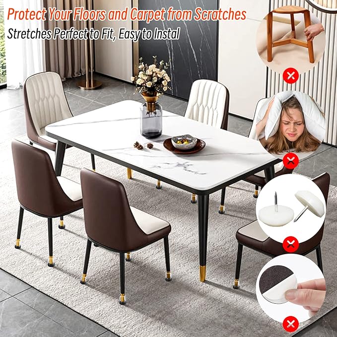 Ezprotekt Chair Sliders for Carpet, 24 Pcs Round Chair Glides for Carpet, Carpet Furniture Sliders Pads, Stool Leg Protectors Caps, Carpet Furniture Glides Quickly Clear (S Fit: 0.55" - 0.75")