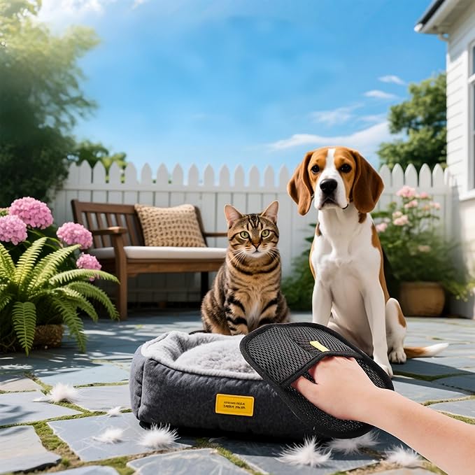 Costyleen 2 PCS Pet Hair Removal Gloves,Reusable Lint Roller for Furniture, Car, Clothes & Carpets ，Cat & Dog Hair Remover Tool with Ergonomic Grip