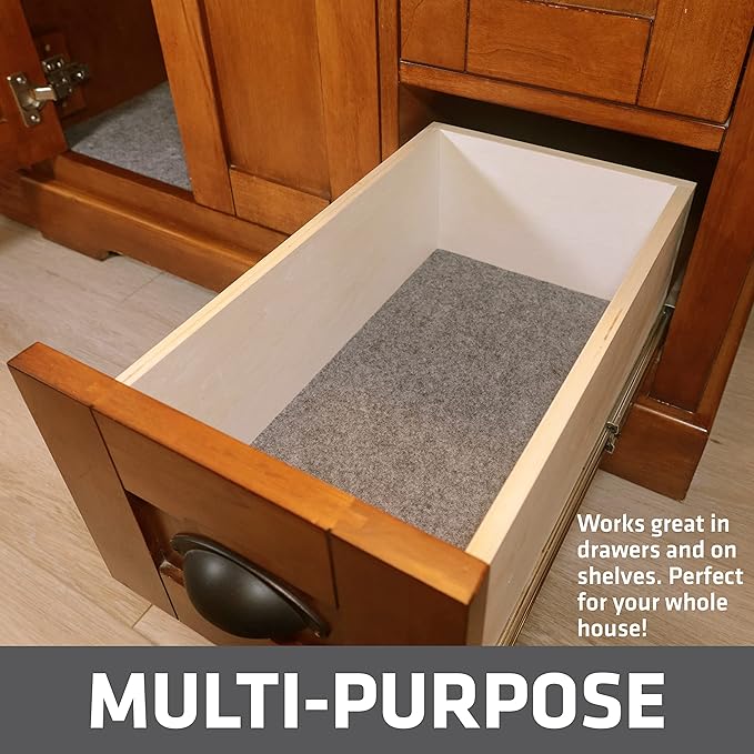 Drymate Premium Under Sink Mat, Waterproof Cabinet Protection Mats for Kitchen & Bathroom, Absorbent Shelf Liners, Slip-Resistant, Non-Adhesive, Machine Washable (USA Made)(24”x29”)(Light Grey)