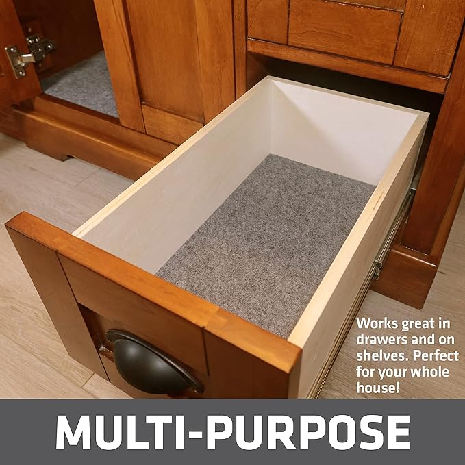 Drymate Premium XL Under Sink Mat, Waterproof Cabinet Protection Mats for Kitchen & Bathroom, Absorbent Shelf Liners, Slip-Resistant, Non-Adhesive, Machine Washable (USA Made)(24”x59”)(Light Grey)