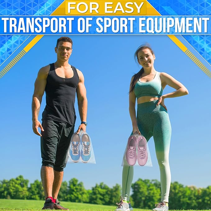 5 PCs Mesh Laundry Bags Drawstring – Small Mesh Bag White 11.8 x 7.48" – Multipurpose Nylon Net Bags with Tight Closure for Storing Balls, Clothes, Sports Gear at Gym, Beach, Laundry, & Travel Use