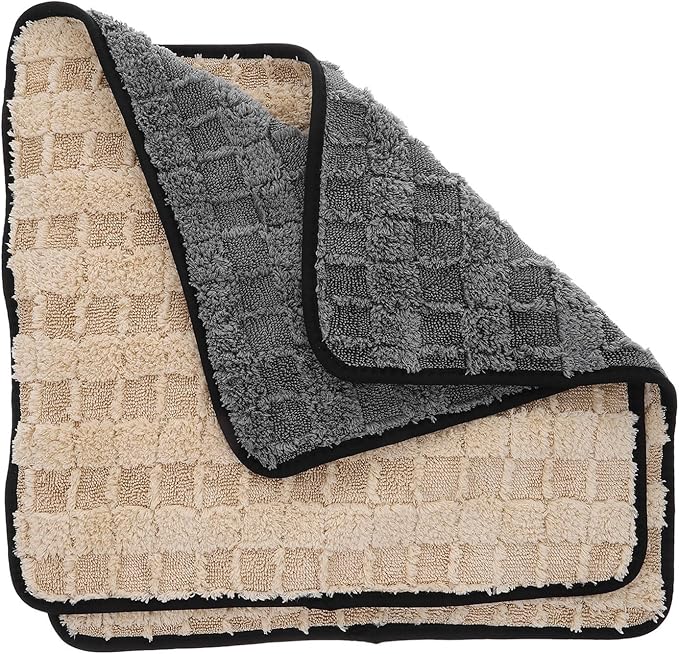 NUOBESTY Super Absorbent Microfiber Car Drying Towels 2pcs 40x40cm Coral Fleece Cleaning Cloths for Car Wash and Drying