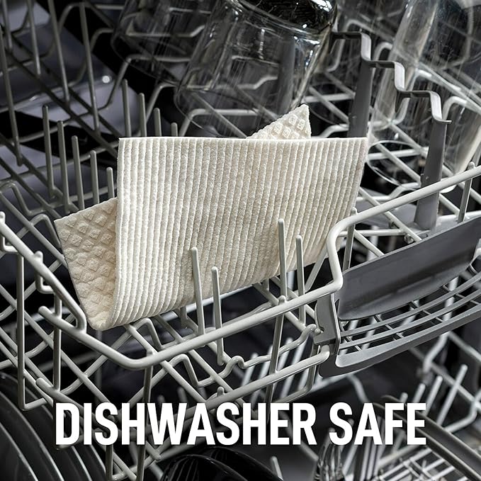 Scotch-Brite Greener Clean Sponge Cloth, Dish Cloths for Washing Dishes, Cleaning Kitchen and More, Superior Performance, Made from Sustainable Materials, Plant-Based Kitchen Cleaning Cloths, 2 Cloths