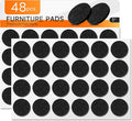 48 PCS Felt Furniture Pads, 1-inch Round Black Chair Felt Pads, Felt Pads for Furniture Feet to Protect The Floor from Scratches,Reduce Noise